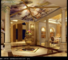 欧式室内设计豪华大厅效果图制作图片
